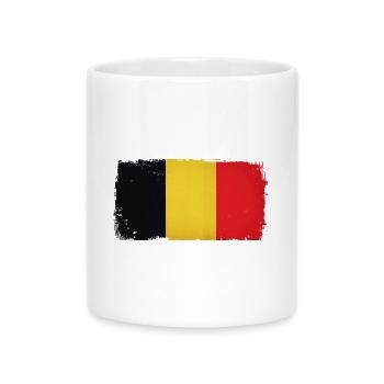 Grunge Belgien Flagge - Tasse mit Herzhenkel - Weiß - Vorne
