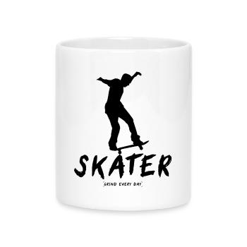 Grind Every Day Skater - Tasse mit Herzhenkel - Weiß - Vorne