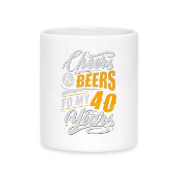 40. Geburtstag Bierliebhaber - Tasse mit Herzhenkel - Weiß - Vorne
