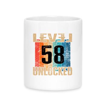 Geburtstag Happy Birthday Level Unlocked 58 Jahre - Tasse mit Herzhenkel - Weiß - Vorne
