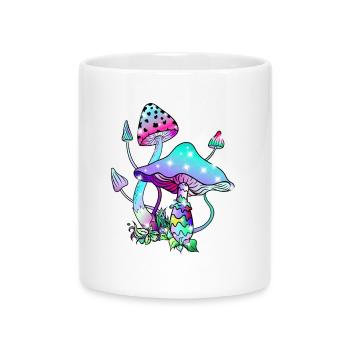 Magic mushrooms psychedelic mushroom art - Mug with Heart-Shaped Handle - white - Front
