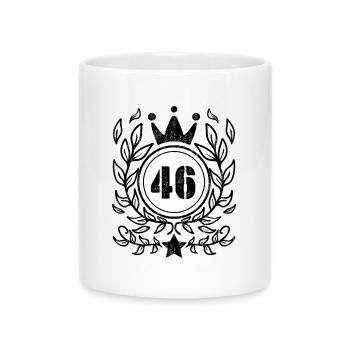 46 - Jahrgang Jahr Geburtsjahr 1946 - Tasse mit Herzhenkel - Weiß - Vorne