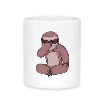 Faultier lustig - Tasse mit Herzhenkel - Weiß - Vorne