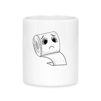papier toilette triste - Mug avec anse en forme de cœur - blanc - Devant