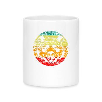 Panda Head retro - Mug with Heart-Shaped Handle - white - Front