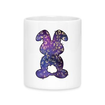 Leopardenmuster Kaninchen Osterhase - Tasse mit Herzhenkel - Weiß - Vorne