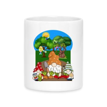 Gartenarbeit Frühling - Tasse mit Herzhenkel - Weiß - Vorne