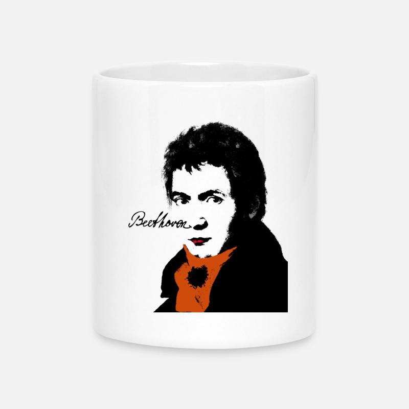 Beethoven - Mug with Heart-Shaped Handle - white