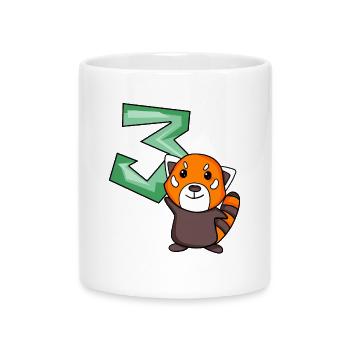 3. Geburtstag Motiv Roter Panda - drei Jahre alt - Tasse mit Herzhenkel - Weiß - Vorne