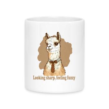 Looking sharp feeling fuzzy llama - Mug with Heart-Shaped Handle - white - Front