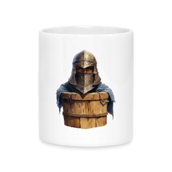 Ritter im Eimer – Lustiges RPG Design - Tasse mit Herzhenkel - Weiß - Vorne