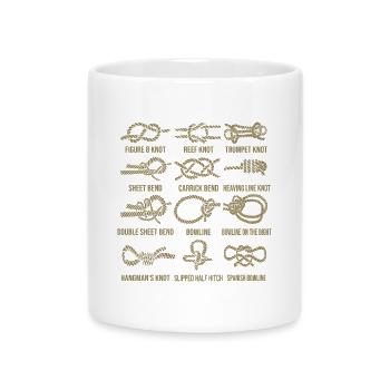 Voile, voilier, nœuds à voile, nouage - Mug avec anse en forme de cœur - blanc - Devant