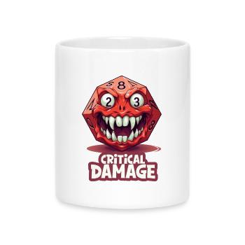 Critical Damage W20 Sarcasm RPG Shirt - Mug with Heart-Shaped Handle - white - Front