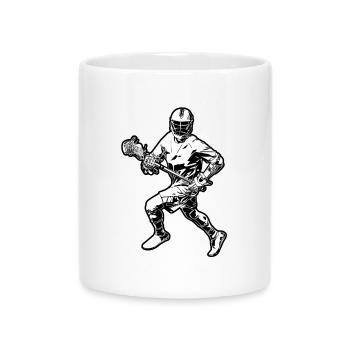 Lacrosse Player Sketch - Mug with Heart-Shaped Handle - white - Front