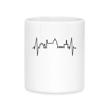 Florenz Skyline Italien Herzschlag I Love Firenze - Tasse mit Herzhenkel - Weiß - Vorne