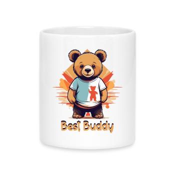 Teddybär mein bester Kumpel - Tasse mit Herzhenkel - Weiß - Vorne