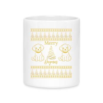 Merry Dogmas Dog Lover Christmas Mood - Mug with Heart-Shaped Handle - white - Front