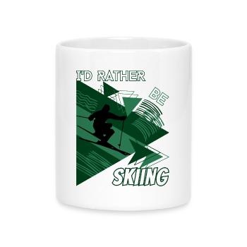 I'd Rather Ski - Ski Winter Sports Skier - Mug with Heart-Shaped Handle - white - Front