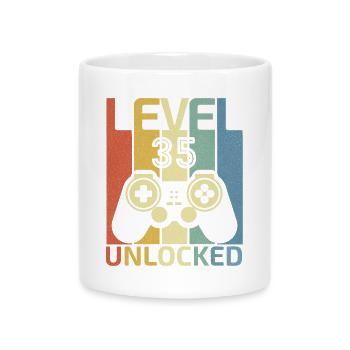 Level 35 freigeschaltet Lustiger Videospieler 35. Geburtstag - Tasse mit Herzhenkel - Weiß - Vorne