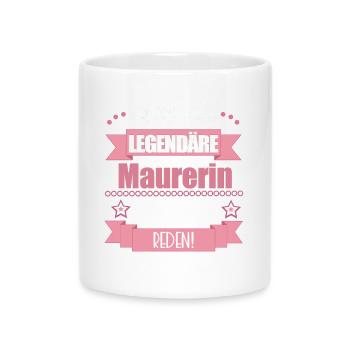 Lustiger Spruch für Maurerin – Geschenkidee - Tasse mit Herzhenkel - Weiß - Vorne