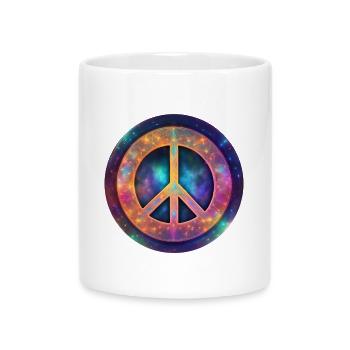 Signe de paix cosmique - Mug avec anse en forme de cœur - blanc - Devant