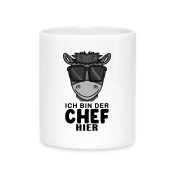 Chef Spruch Anführer Esel Motiv - Tasse mit Herzhenkel - Weiß - Vorne