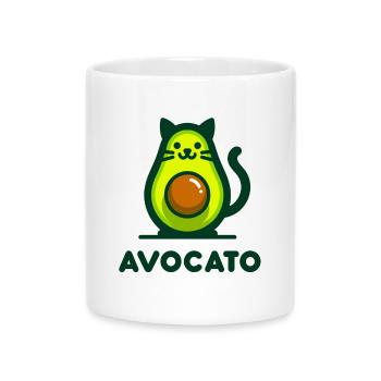 Avocato – Cat-Avocado Blend - Mug with Heart-Shaped Handle - white - Front