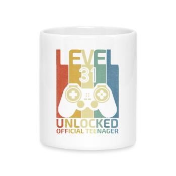 Level 31 Offizieller Teenager freigeschaltet - Tasse mit Herzhenkel - Weiß - Vorne