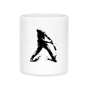 Lustiger Baseballspieler - Tasse mit Herzhenkel - Weiß - Vorne
