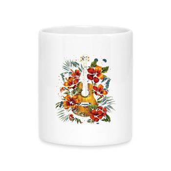 Ukulélé drôle - Mug avec anse en forme de cœur - blanc - Devant