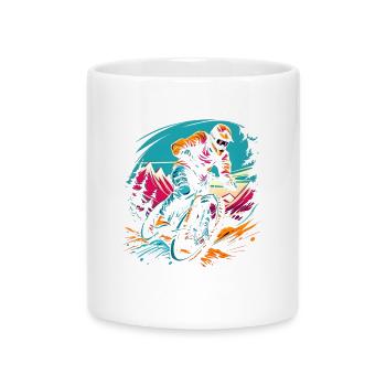 Mountain biking - Mug with Heart-Shaped Handle - white - Front