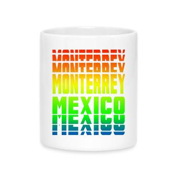 Monterrey Mexiko Regenbogen Design - Tasse mit Herzhenkel - Weiß - Vorne