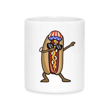 Hotdog 4. Juli - Tasse mit Herzhenkel - Weiß - Vorne