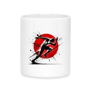 Dynamic Runner Athletic Sports Enthusiast Design - Mug with Heart-Shaped Handle - white - Front