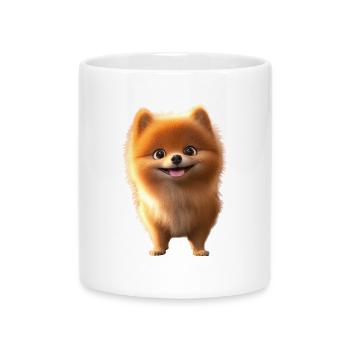 Zwergspitz Pommeraner Pom Süßer Deutscher Spitz - Tasse mit Herzhenkel - Weiß - Vorne