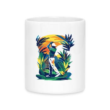 Golfer - Tasse mit Herzhenkel - Weiß - Vorne