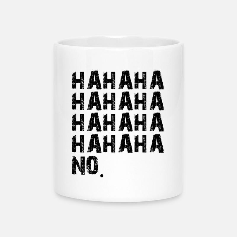 hahaha non - Mug avec anse en forme de cœur - blanc