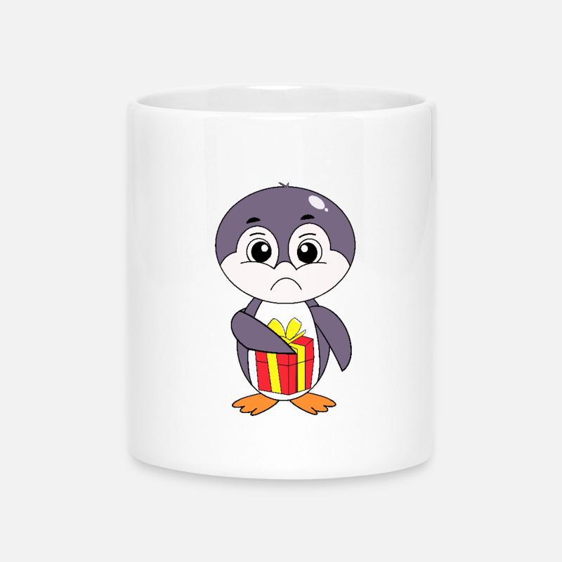 Elegant penguin, versatile for every moment - Mug with Heart-Shaped Handle - white