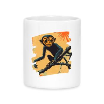Monkey - Mug with Heart-Shaped Handle - white - Front
