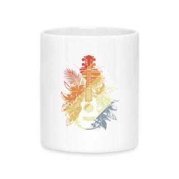 Ukulele Cartoon Look - Tasse mit Herzhenkel - Weiß - Vorne