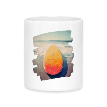 Surfboard - Mug with Heart-Shaped Handle - white - Front