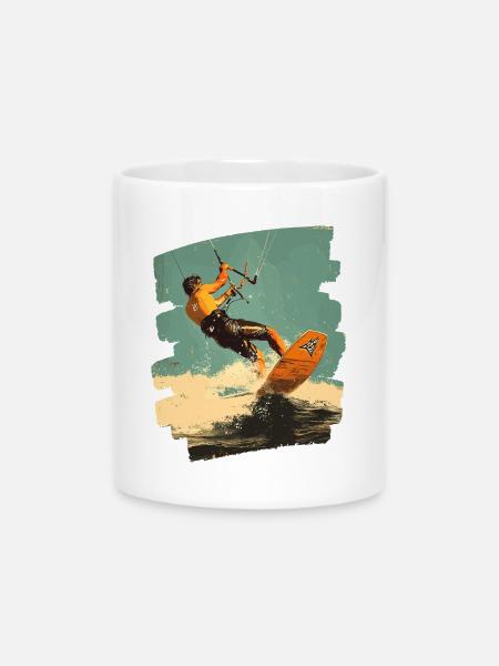 Kitesurfer - Tasse mit Herzhenkel - Weiß