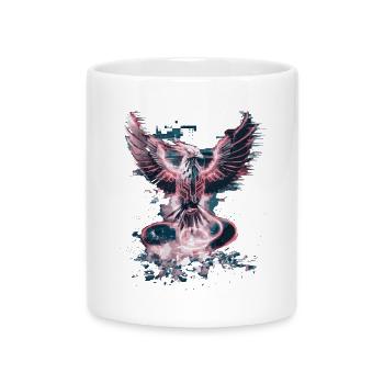 Cyber Phoenix – Digitale Wiedergeburt & Tech-Aufstieg - Tasse mit Herzhenkel - Weiß - Vorne