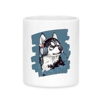 Husky - Mug with Heart-Shaped Handle - white - Front