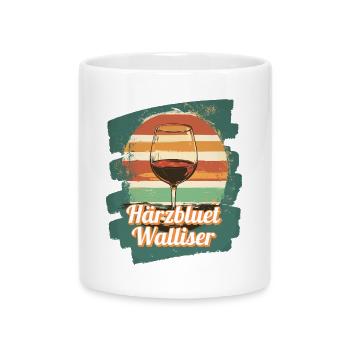 Härzbluetvalis, Valais, Valais, Switzerland - Mug with Heart-Shaped Handle - white - Front