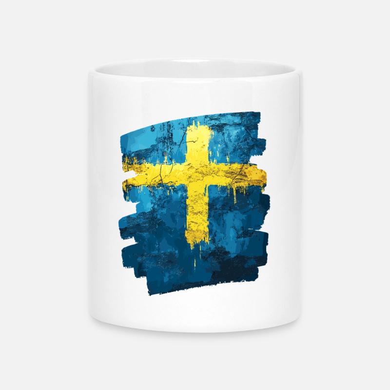Drapeau suédois Suède - Mug avec anse en forme de cœur - blanc