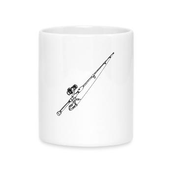 Fishing rod - Mug with Heart-Shaped Handle - white - Front