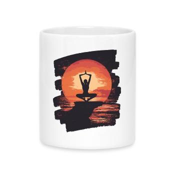 Yoga Namaste Meditation - Tasse mit Herzhenkel - Weiß - Vorne