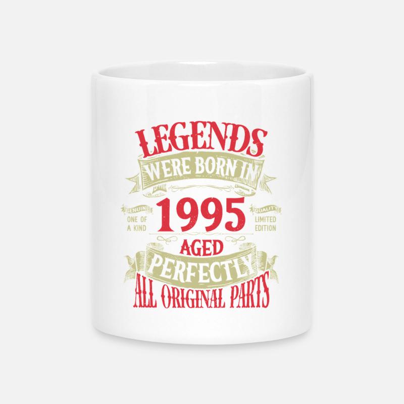 Vintage 1995 Born in Paris Celebration - Mug with Heart-Shaped Handle - white
