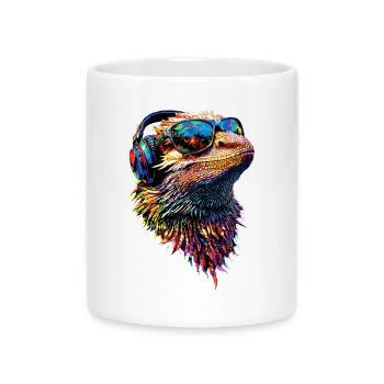 Bartagame Echse Bearded Dragon Süße Bartagamen - Tasse mit Herzhenkel - Weiß - Vorne